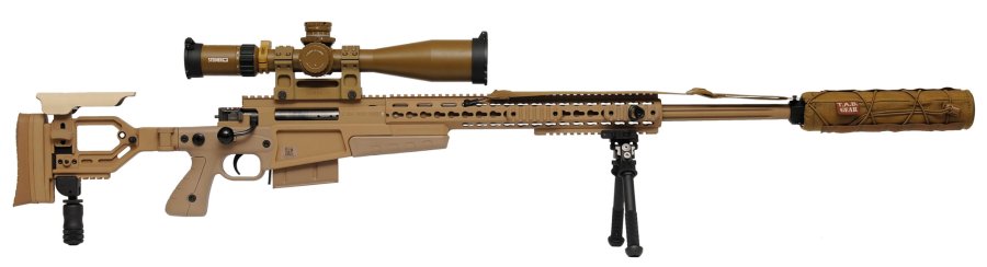 Accuracy International G22A2-Scharfschützengewehre für die Bundeswehr Das aktualisierte Accuracy International G22A2 Scharfschützengewehr in der Farbe "AI Pale Brown" mit modernem Zubehör.