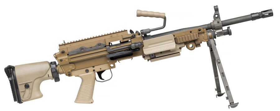 Was erwartet uns auf der Sicherheitsfachmesse EUROSATORY 2024? Das FN MINIMI Mk3 mit dem neuen “Long Rail Feed Cover”.