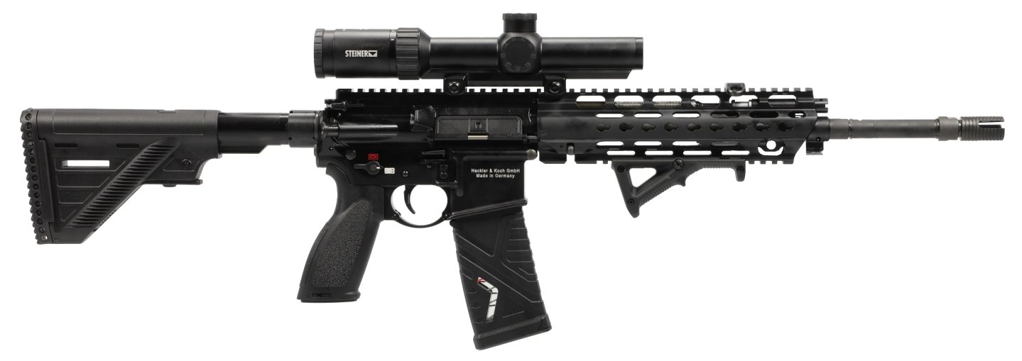 Heckler & Koch G38 für die Polizei in Hessen – neue Mitteldistanzwaffe in zwei Konfigurationen Heckler & Koch G38 MDW Hessen mit Steiner M5Xi