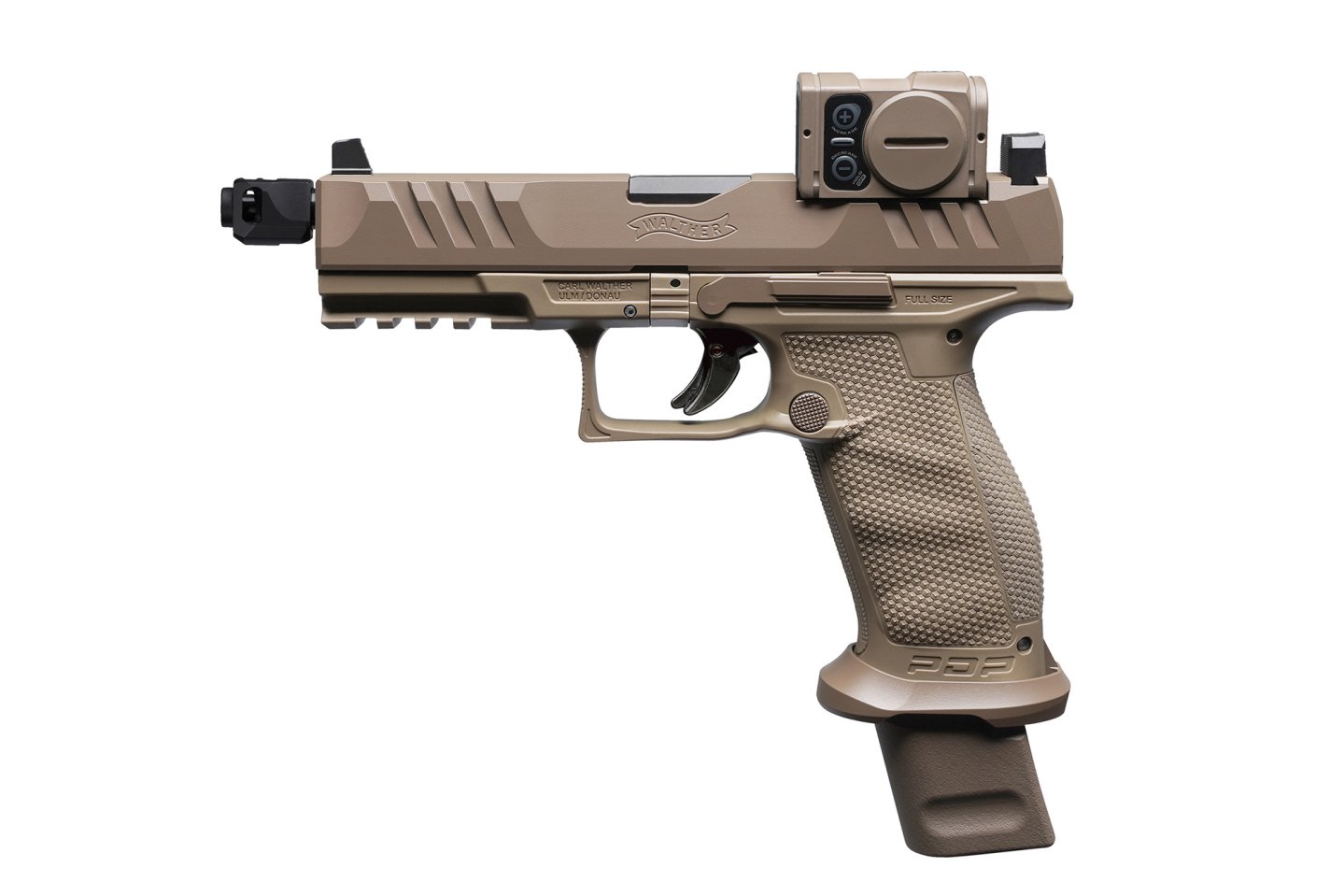 Walther ist mit seiner PDP bei der Ausschreibung für das "System Pistole Spezialkräfte" der Bundeswehr erfolgreich − Waffen werden als P14 und P14K eingeführt Blick auf die Walther PDP, die als P14 bei der Bundeswehr eingeführt werden soll.