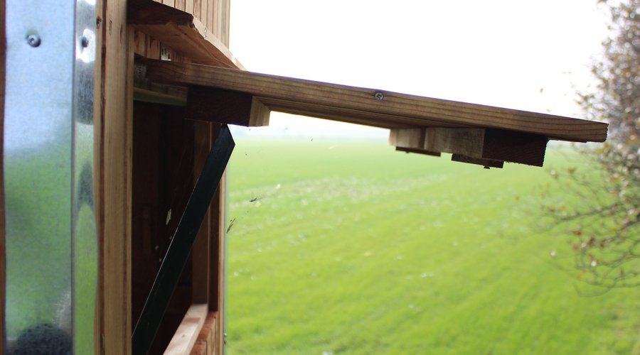 Offenes Fenster der Ansitzkanzel