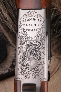 KRIEGHOFF Doppelbüchse Classic "Big Five" Gravur der Doppelbüchse von Krieghoff