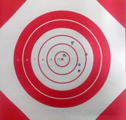 Sabatti Rover Compact Scout Repetiergewehr Trefferbild auf 200 m der Sabatti Compact Scout
