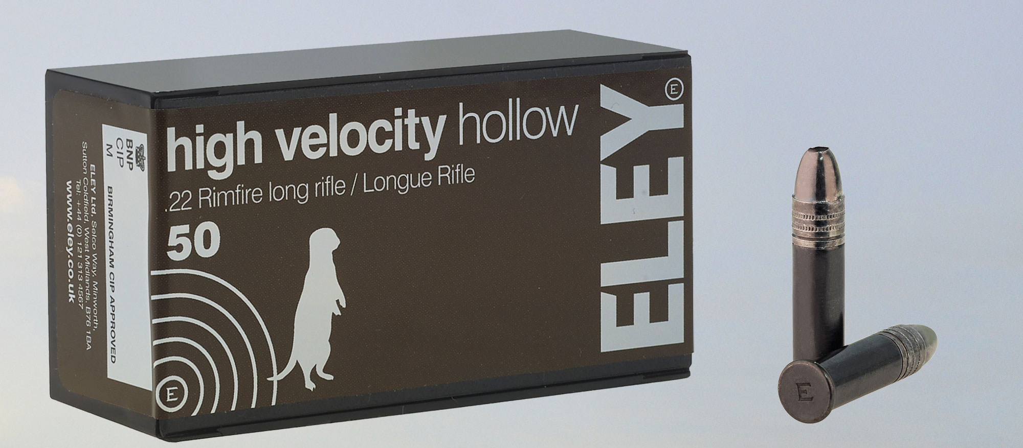 eley-limited: ELEY High Velocity Hollow .22 Long Rifle Überschallpatrone