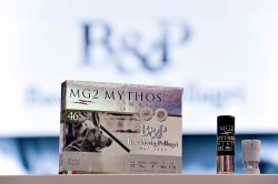 Baschieri & Pellagri MG2 Mythos: Schrotpatronen im Kaliber 12 und 20 Verpackung der MG2 Mythos