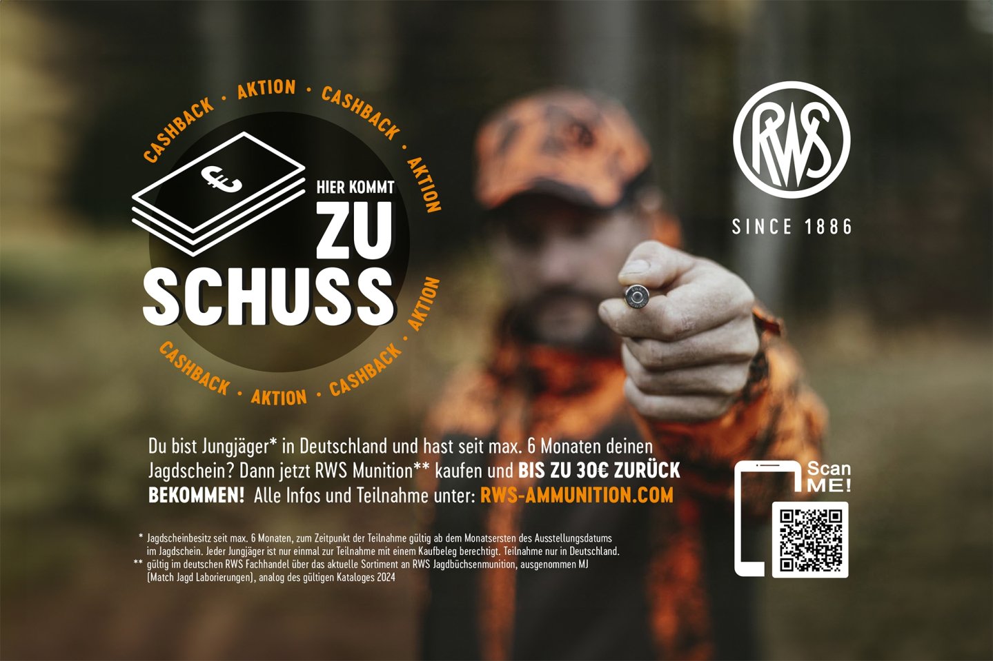 Munitionshersteller RWS mit Cashback-Aktion für Jungjäger – Übersicht mit allen Fakten Cashbackaktion mit RWS, Daten und Fakten im Bild.