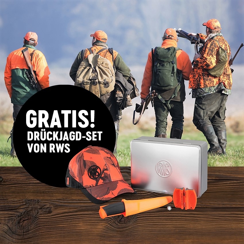 rws-munition: RWS Drückjagd-Deal 2020: Beim Kauf von 40 Patronen "RWS Evolution Green" gibt's ein Drückjagd-Set gratis dazu!