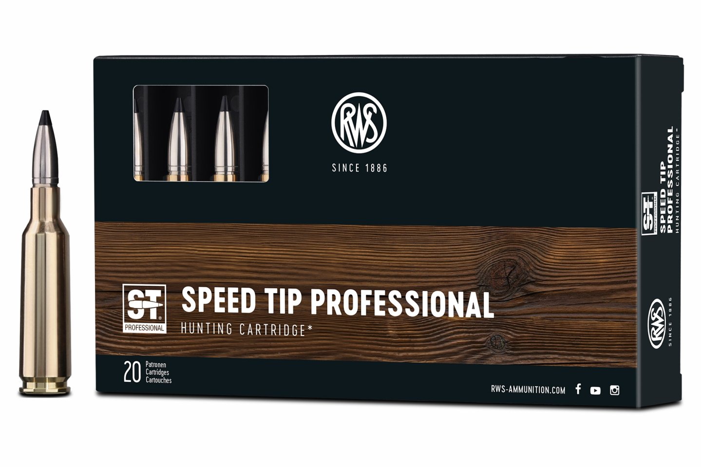 Das klassische H-Mantel Jagdgeschoss von RWS wird nun durch das RWS Speed Tip Professional (STP) ersetzt Verpackung der neuen RWS STP.