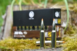 RWS Short Rifle: Vorteile der neuen Büchsenpatronen aus kurzen Läufen RWS HIT .308 Win. Patronen in der Performance Line Short Rifle stehen vor der Verpackung im Grünen