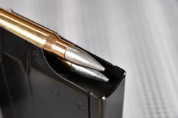 Praxistest der Sellier & Bellot Screen Ammo: Exzellente Munition fürs Schießkino - ohne Schadstoffe und ohne Treffpunktverlagerung Geschoss der S & B Screen Ammo.