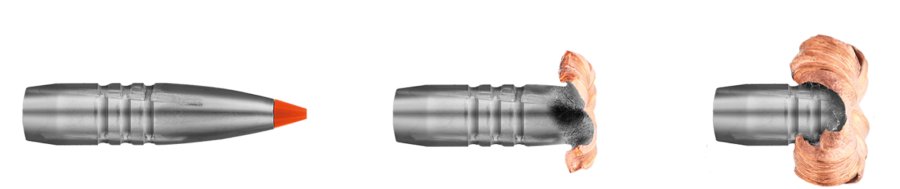 Test RWS HIT und HIT SHORT RIFLE: Wie funktioniert das bleifreie HIT Geschoss mit hoher Tiefenwirkung, großer Knock-Down-Power und minimaler Wildbretentwertung? Phasen der Geschossdeformation beim RWS HIT.