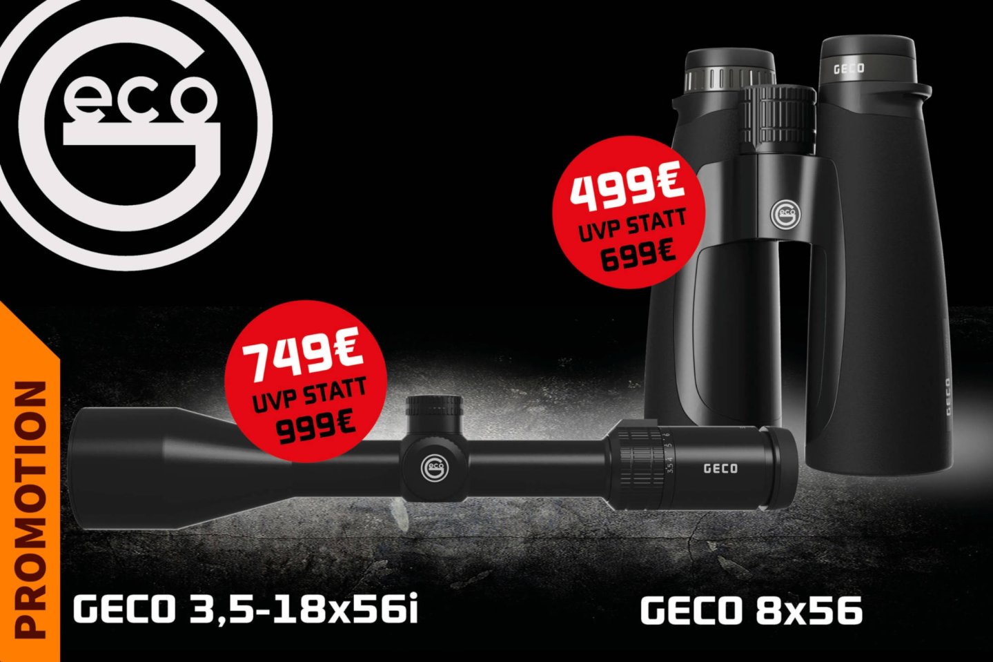 GECO Optik-Produkte günstig kaufen – in der Black Week sparen Sie bis 27.11. bares Geld! GECO 3,5-18x56i und GECO 8x56