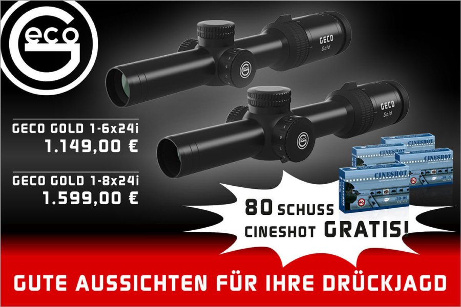 GECO Aktion: Drückjagd Zielfernrohr mit 80 Schuss Cineshot GECO Drückjagd-Aktion
