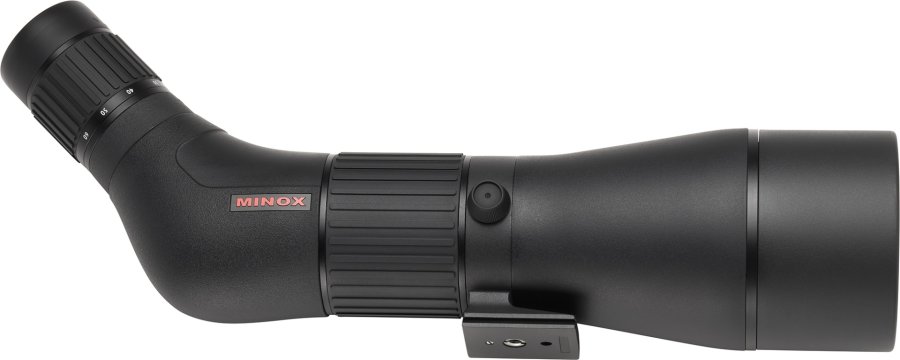 Minox Spektiv 20-60x80 ED und Stativ: Detailbeobachtung auf weite Distanz im Revier Minox 20-60x80 ED komplett von rechts.