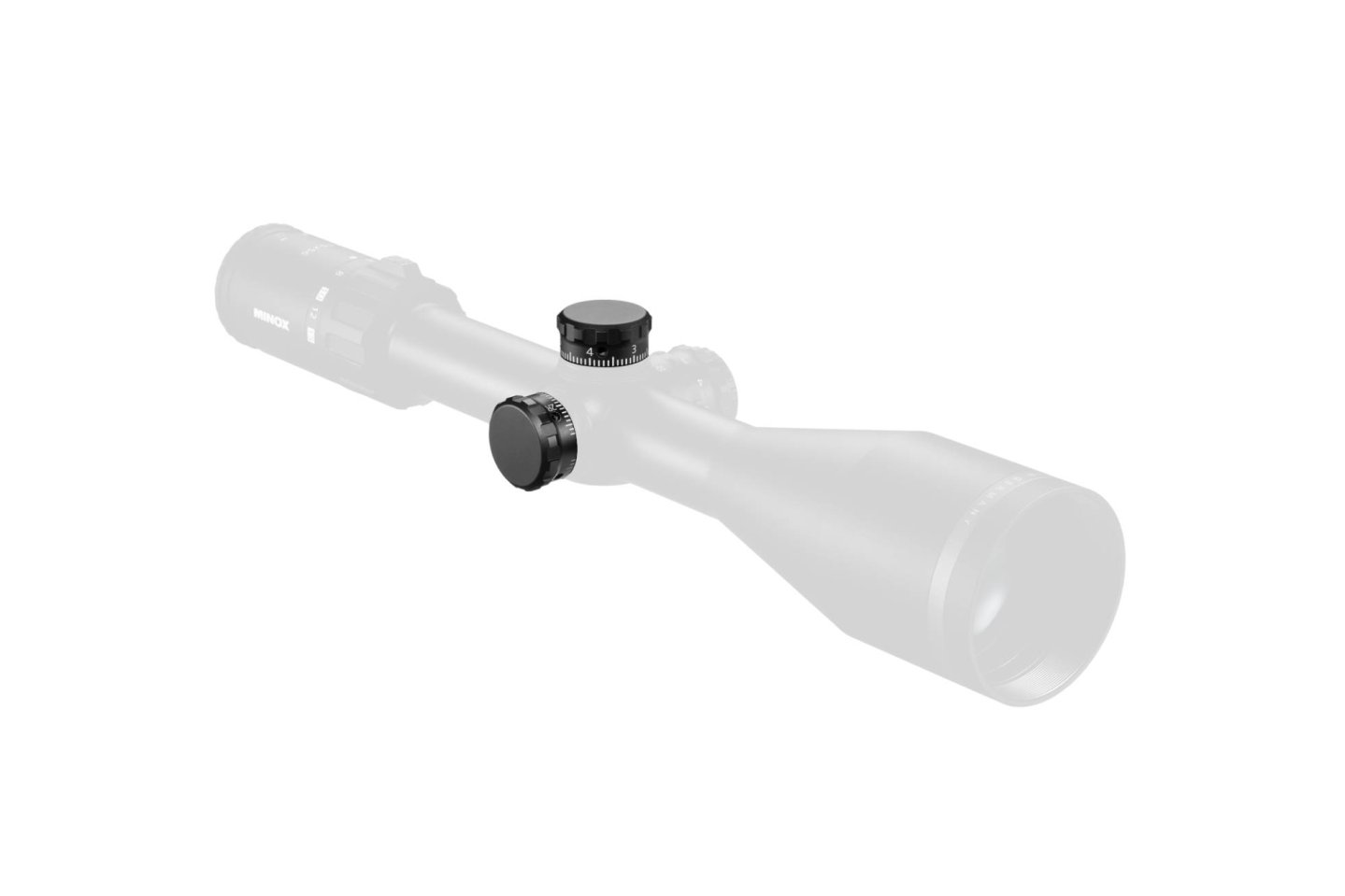 Neu von MINOX: Absehenschnellverstellung FRA als Kit für alle Allrounder Zielfernrohre und ab Werk für das 3-15x56 Die FRA Stelltürme auf dem MINOX 3-15x56 hervorgehoben