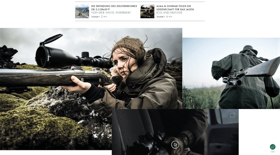 Swarovski Optik: Neuer Internetauftritt des Spezialisten für Jagdoptik, Natur- und Vogelbeobachtung Swarovski Optik homepage alma jaegerin auf island bild collage