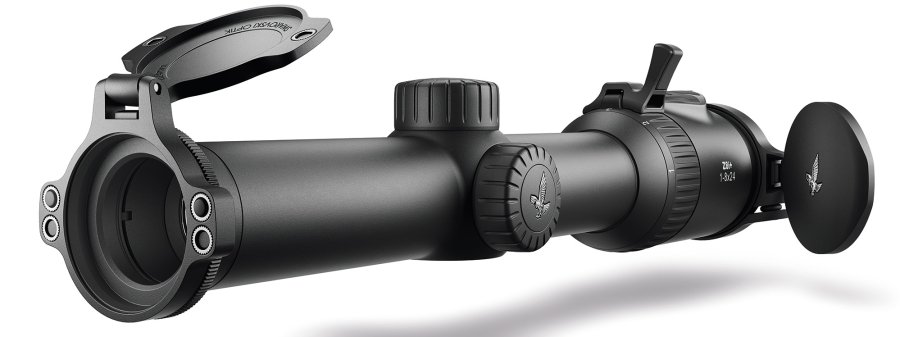 SWAROVSKI OPTIK launcht zwei neue Drückjagd-Zielfernrohre der Reihe Z8i+ SWAROVSKI OPTIK SLP+-Zielfernrohrschutzdeckel an Objektiv und Okular.