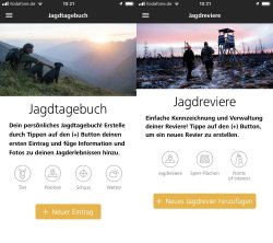 ZEISS auf der IWA 2019: Hunting App und neuer Marken-Auftritt Jagdtagebuch und Jagdrevier-Verwaltung in der ZEISS Hunting App.