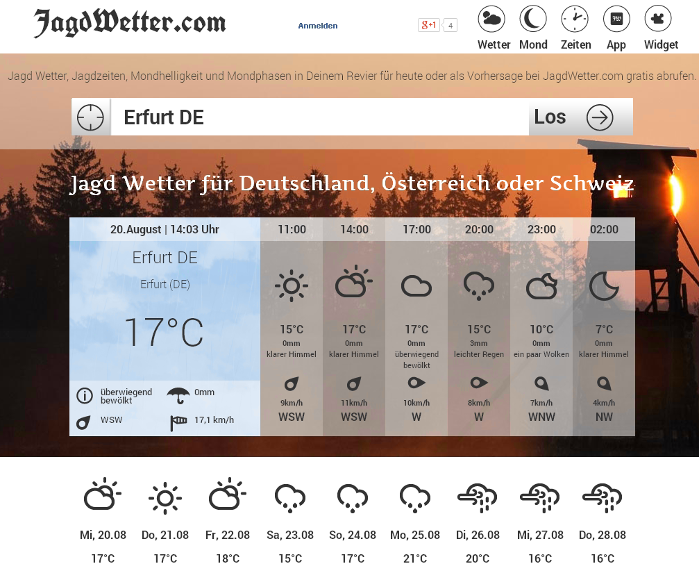 rws-munition: www.jagdwetter.com: iPhone-App für Jäger