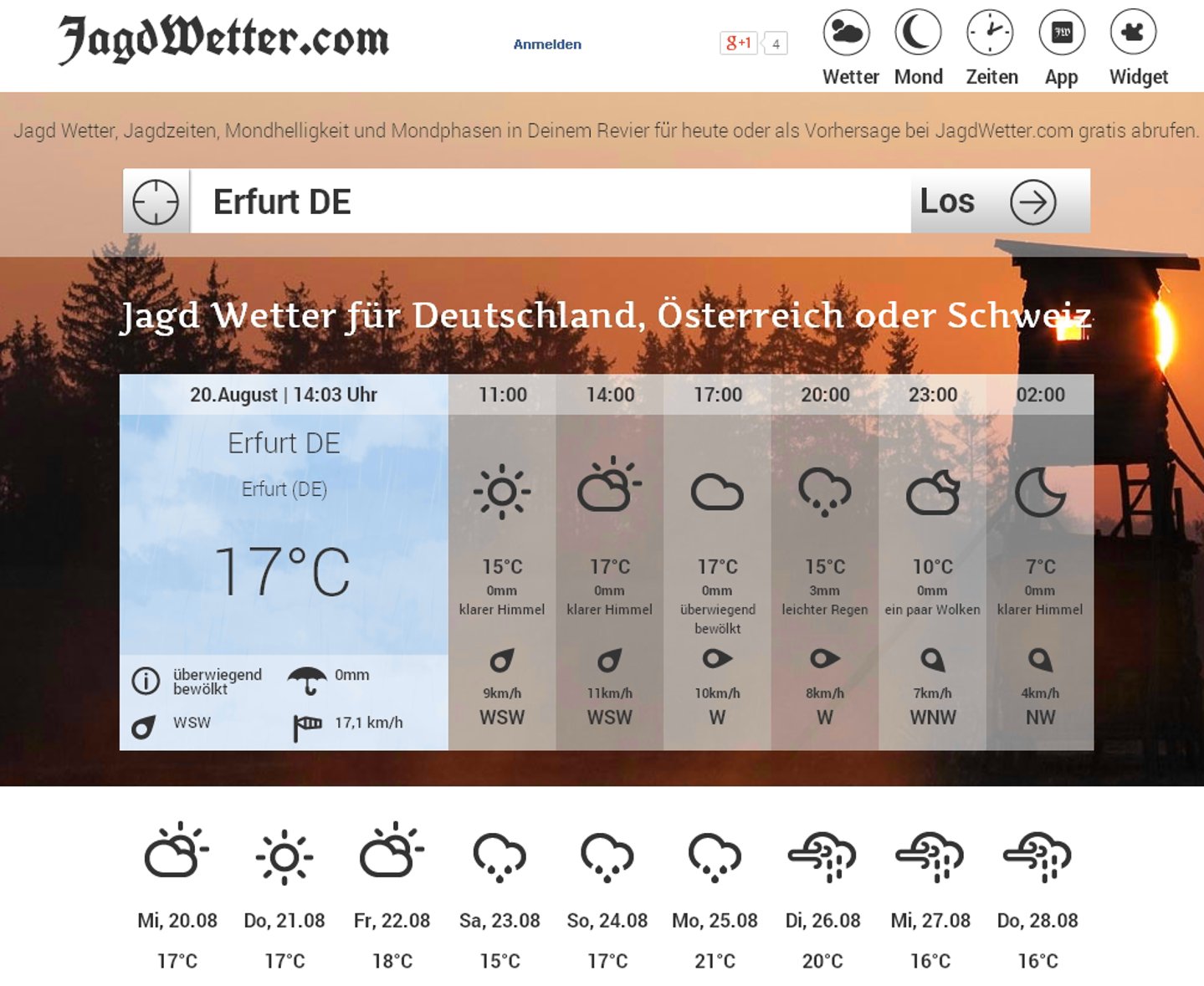 www.jagdwetter.com: interessante App für Jäger www.jagdwetter.com: interessante App für Jäger