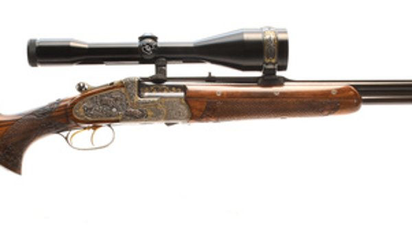 23. Klassische Auktion bei Joh. Springer's Erben Bockdoppelbüchse-Seitenschloss J. Just in 8 x 68S