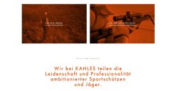 Neue Website von KAHLES Relaunch 2018. Homepage der neuen KAHLES-Website mit zwei Bereichen für Jäger oder Sportschützen.