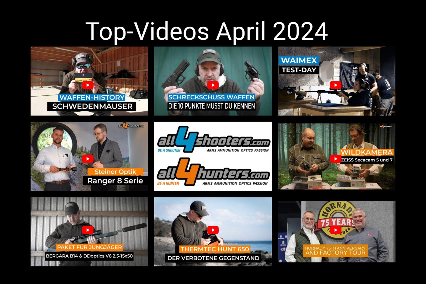 Das muss man gesehen haben: Die Top-Videos von all4shooters und all4hunters aus dem April 2024 Unsere Video-Highlights aus dem April 2024 in der Übersicht.