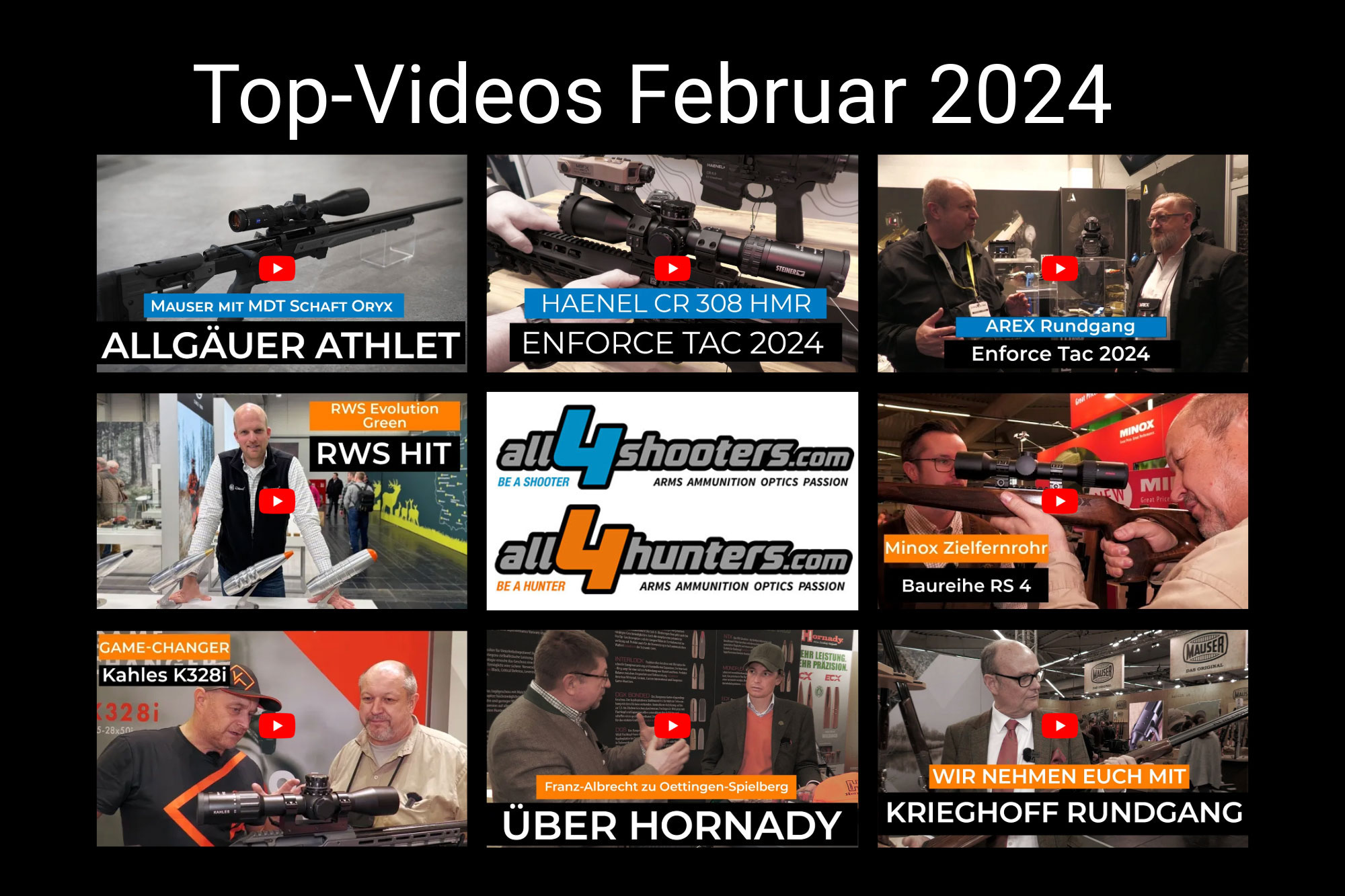 Top-Videos: Absolut sehenswert: Die Top-Videos von all4shooters und all4hunters aus dem Februar 2024 Top-Videos: Absolut sehenswert: Die Top-Videos von all4shooters und all4hunters aus dem Februar 2024