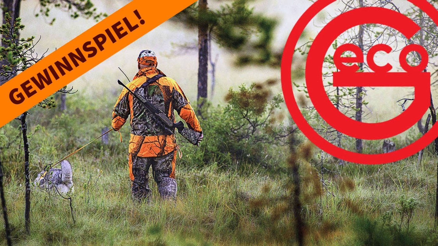 GECO Newsletter abonnieren und gewinnen!
 Jäger mit Hund im Wald neben GECO-Logo