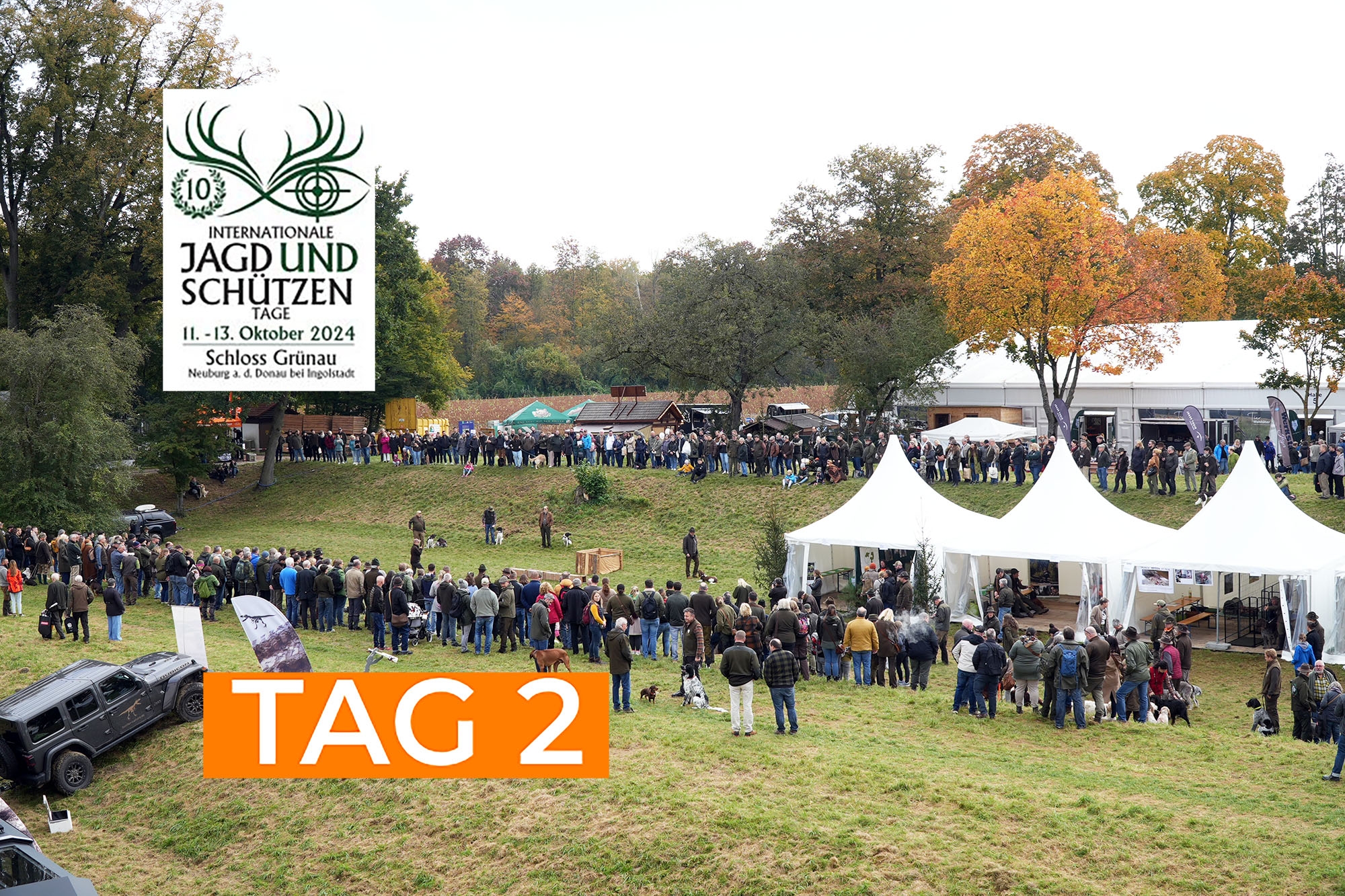 Messe Grünau: Am Tag 2 der 10. Internationalen Jagd- und Schützentage 2024 bot Schloss Grünau Attraktionen für die ganze Familie und viele spannende Produkte: Waffen, Optik, Munition ...