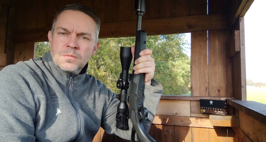 Jagdbericht mit Video: Auf Schwarzwildjagd mit dem neuen Wärmebildgerät TI-35 von GPO Mathias Haack mit der Büchse von Bergara beim Aasitz.