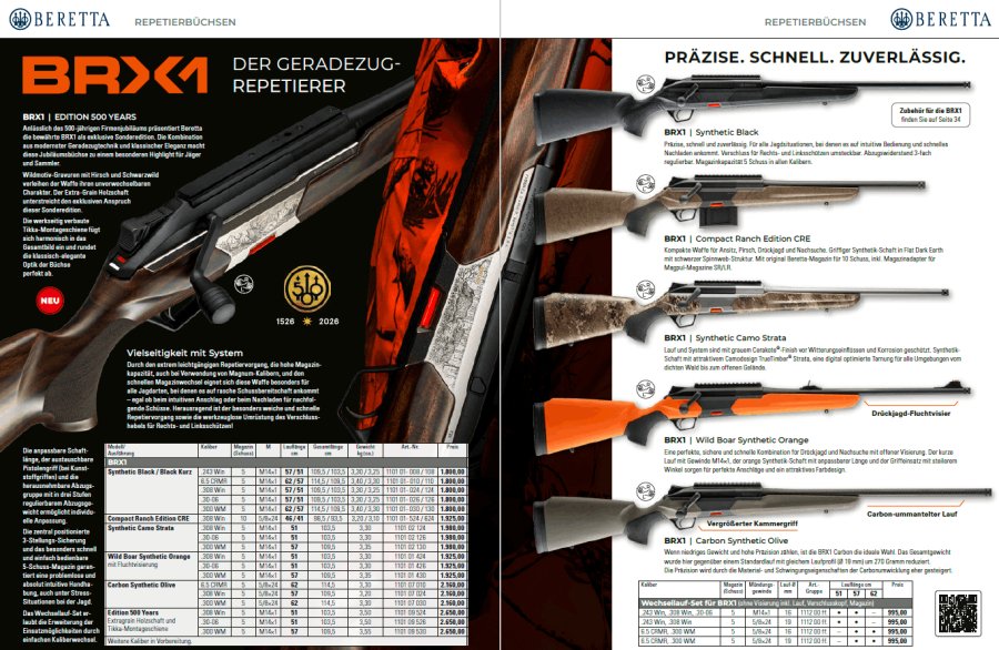 Der neue Manfred Alberts Katalog 2026/2027 ist da: Viele Highlights und Angebote für Jäger und Sportschützen im im Zeichen des Jubiläumsjahrs "500 Jahre Beretta"