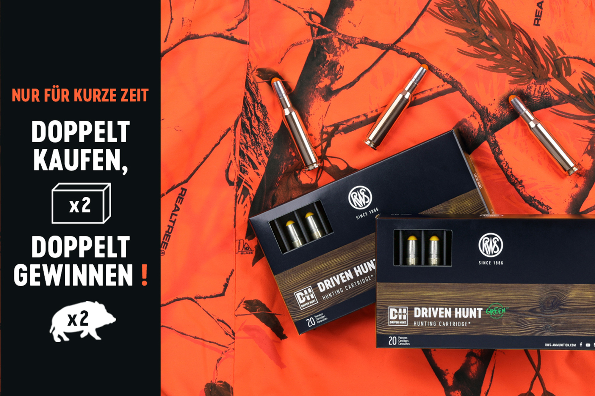 rws-munition: Aktion: Doppelt kaufen - doppelt gewinnen! RWS verlost zum Auftakt der Jagdsaison 2023 fünf Plätze bei einer RWS Drückjagd im Herbst