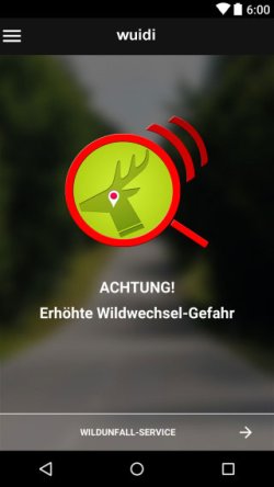 Wuidi Wildwechsel-Radar: Smartphone-App gegen Wildunfälle Wuidi Wildwechsel-Radar gegen Wildunfälle