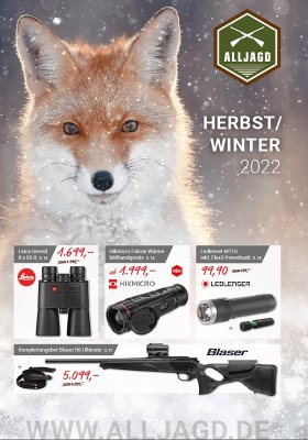 ALLJAGD Angebote Herbst / Winter 2022 – Highlights, Schnäppchen und Geschenkideen für Jagd und Outdoor ALLJAGD Angebote Herbst / Winter 2022 – Highlights, Schnäppchen und Geschenkideen für Jagd und Outdoor