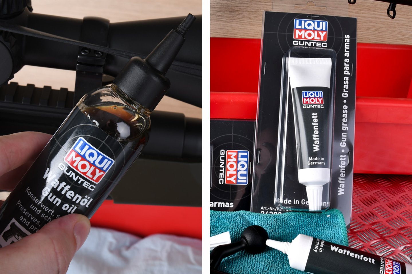 Waffenöl und Waffenfett von Liqui Moly – Vorstellung der Produkte aus der Pflegeserie Guntec Waffenöl und Waffenfett von Liqui Moly.