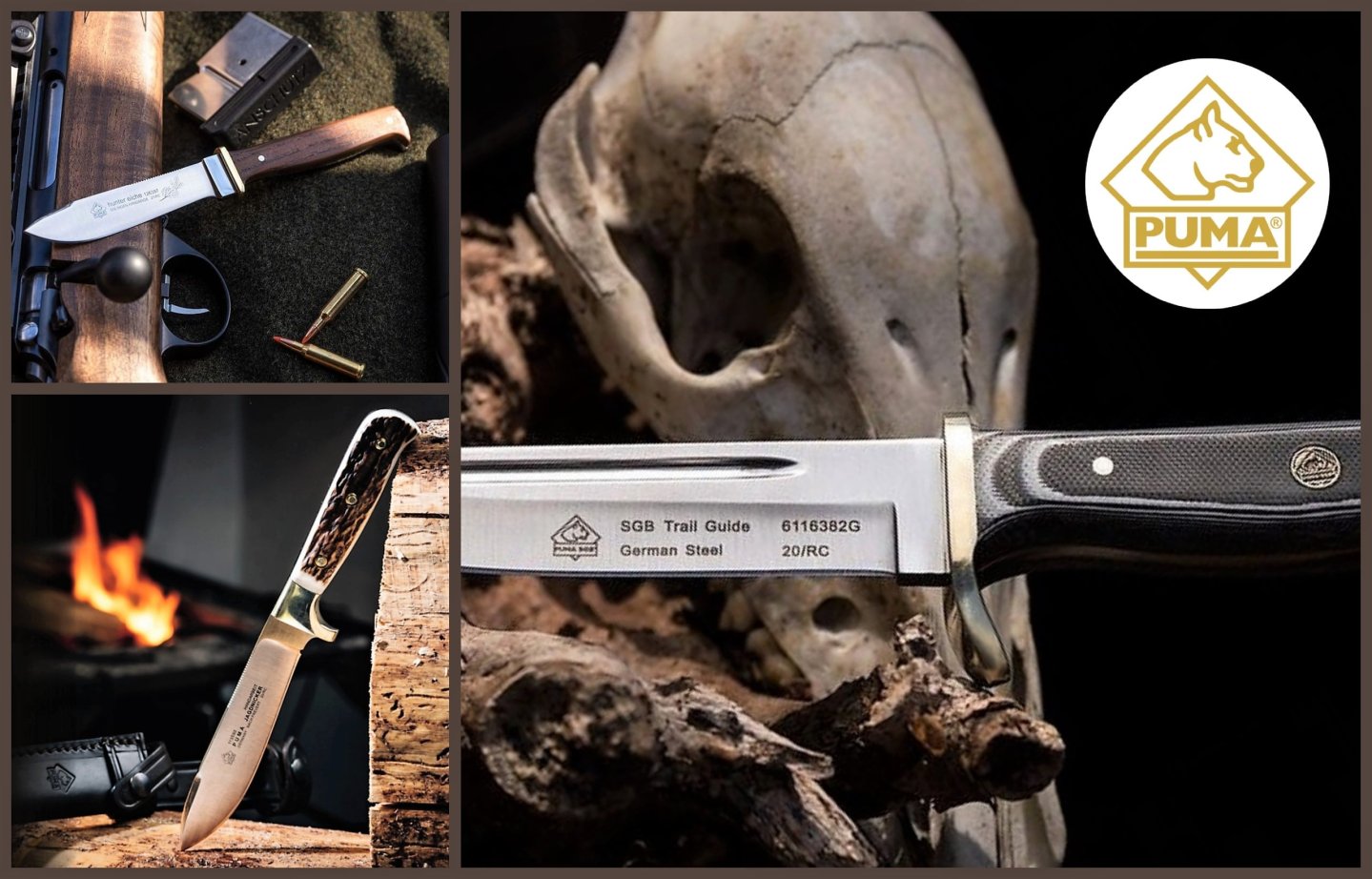 PUMA: Klassische Allround-Messer PUMA hunter eiche, jagdnicker und SGB trail guide für Jäger und Outdoorfans