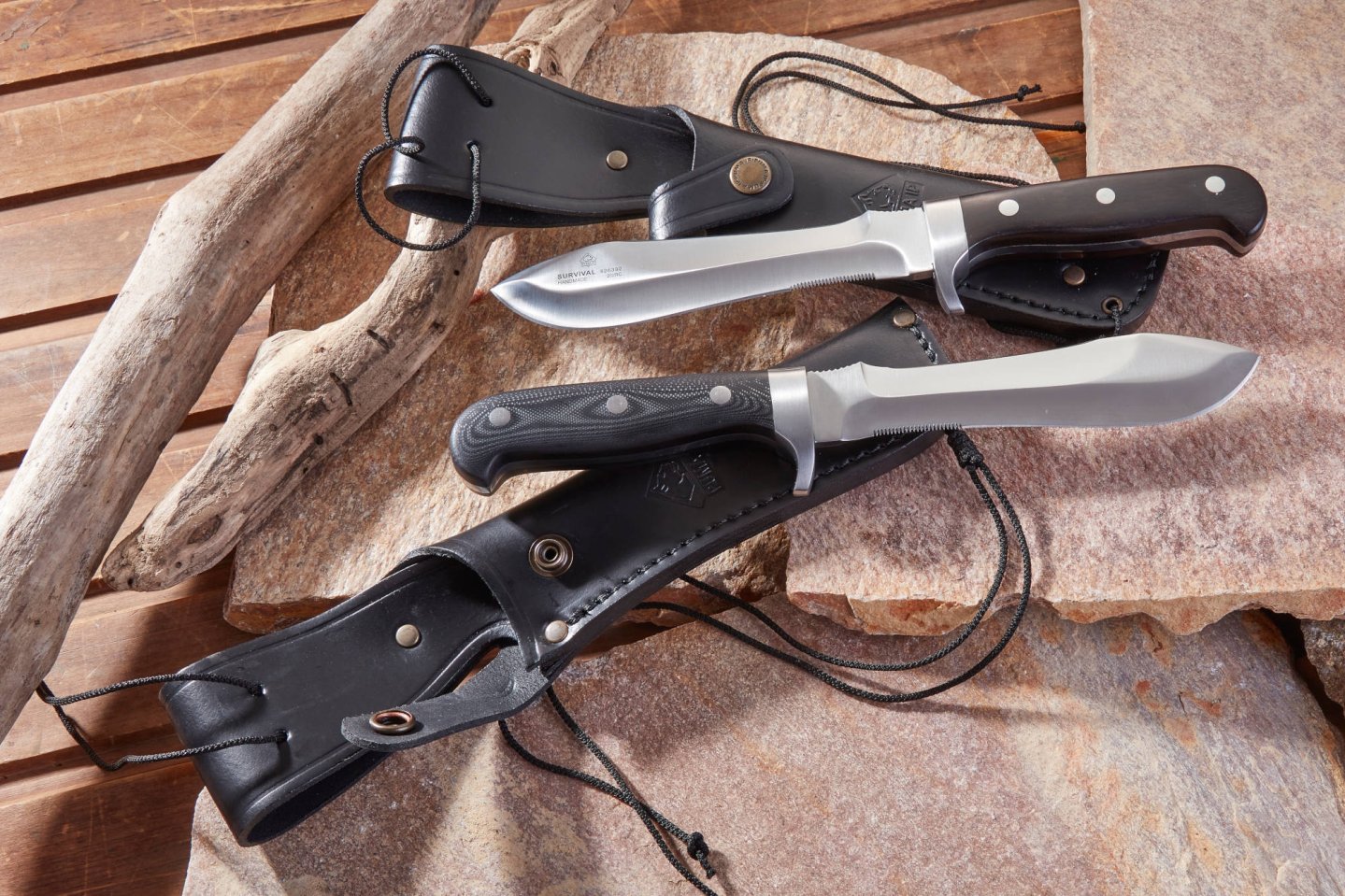 Test: PUMA Survival Wood und Survival G10 – wie gut sind die Bowie-Messer in der Tradition des White Hunters? PUMA Survival Wood (oben) und Survival G10
