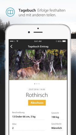 ZEISS Hunting App: Ballistik, Optik, Jagdtagebuch Jagdtagebuch der ZEISS Hunting App