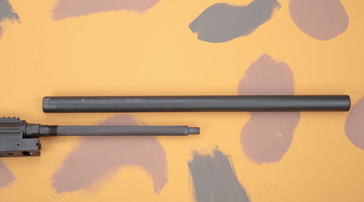 Demontierter Schalldämpfer der Haenel RS 8.