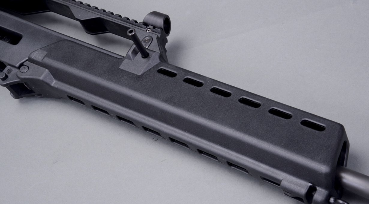 Nur der Handschutz ist mit dem Gehäuse verbunden.