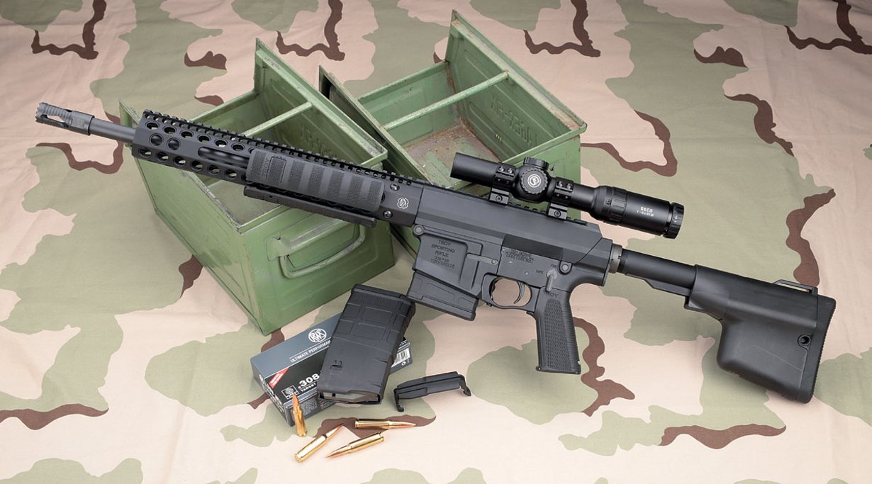 Die linke Seite der Troy PAR Optic Ready in .308 Winchester.