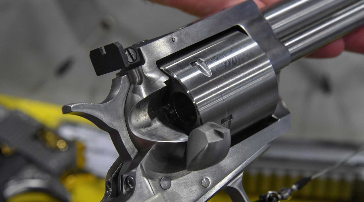 Bildergalerie: Kurzwaffenneuheiten auf der SHOT Show 2019 Die massive Trommel für die Patronen im Kaliber .500 Linebaugh des Magnum Research BFR.