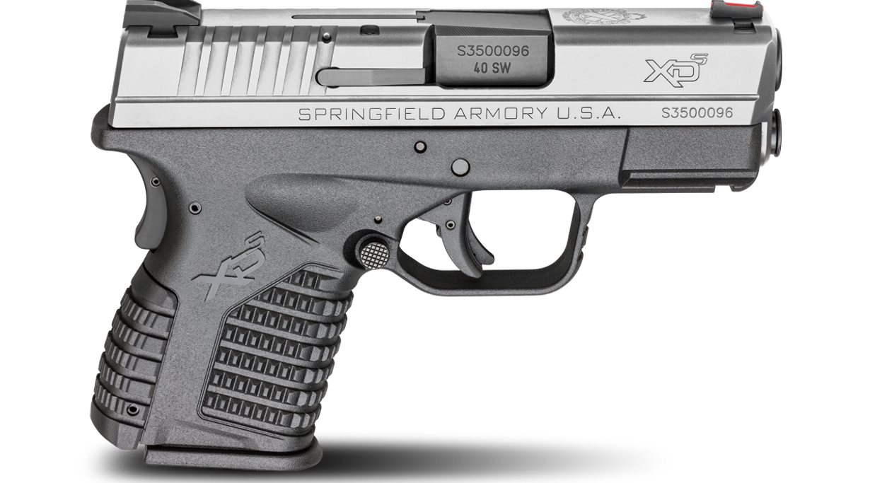 Die Springfield Armory XD-S im Kaliber .40 S&W mit einem Verschluss aus Edelstahl.