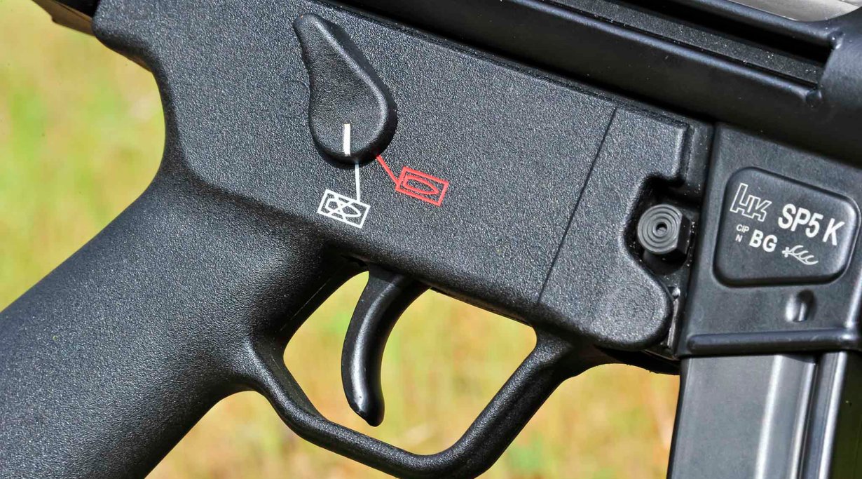 Manual two-position safety switch on the Heckler & Koch SP5K pistol