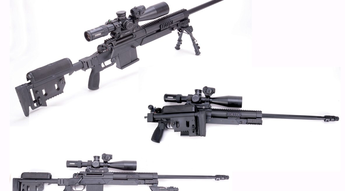 Drei Ansichten des HAENEL RS9 Scharfschützengewehr