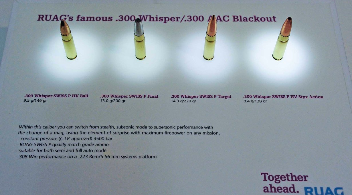 .300 Whisper / .300 Blackout at RUAG booth, Enforcetac 2016