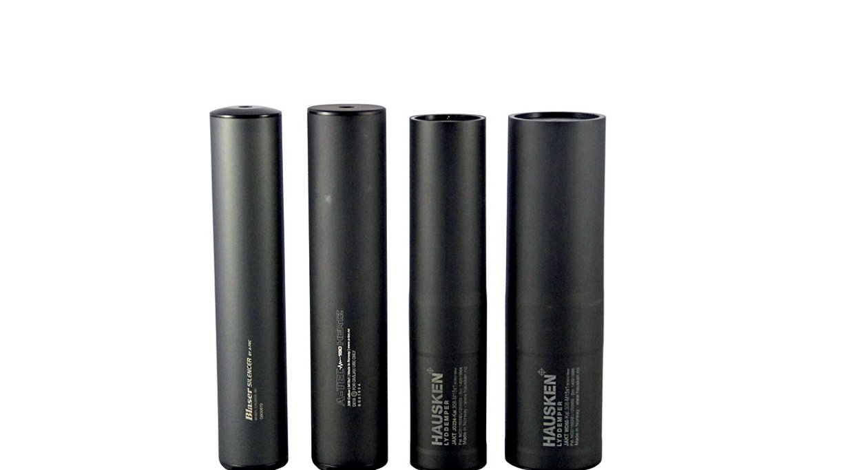 Der A-Tec Blaser Silencers, A-Tec Hertz 150, Hausken Jakt JD224 und der Hausken WD60 Whisper.