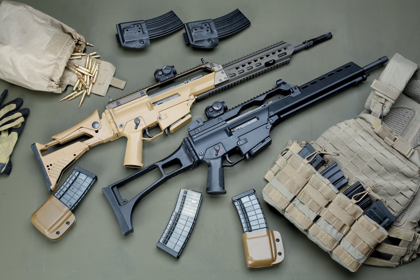Die G36 Zivilversionen HK 243 TAR (oben) und SAR (unten) HK 243 S SAR und TAR
