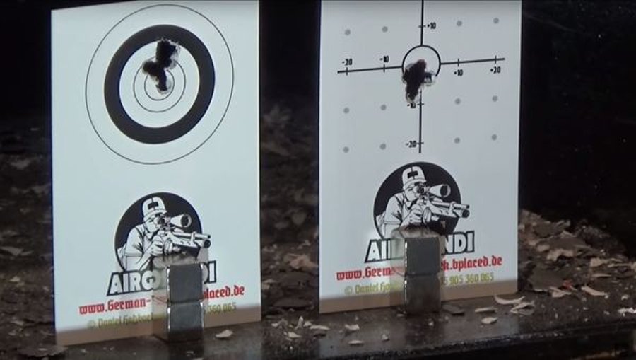 Test: DIANA 54 AirKing Luftgewehr Beschossene Zielscheiben beim Schießtest des Luftgewehrs DIANA 54 AirKing